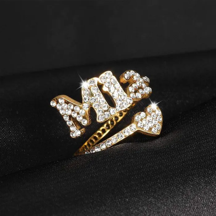 Rings Iced Out Personalized Heart Name Ring Novalico