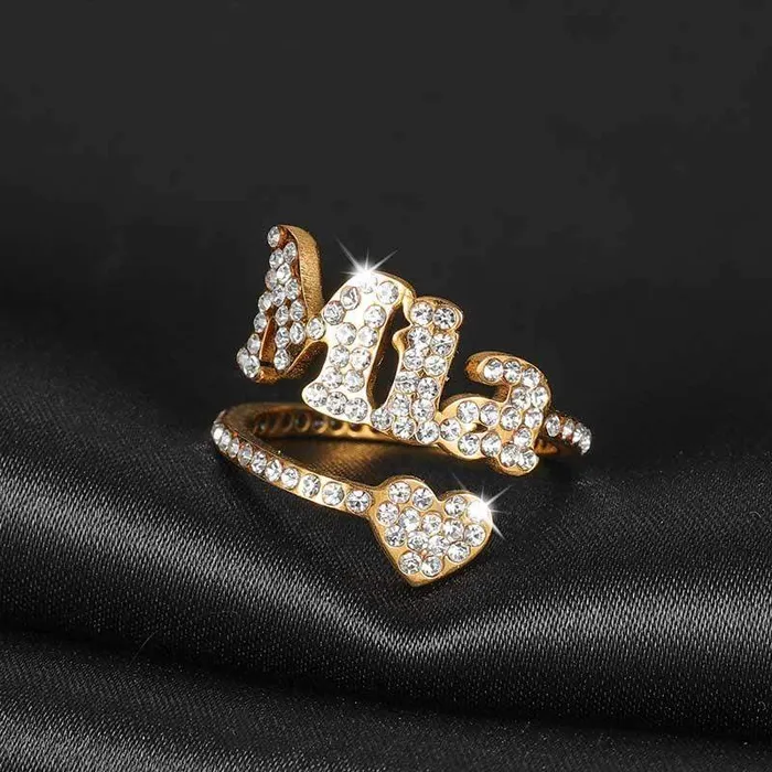 Rings Iced Out Personalized Heart Name Ring Novalico