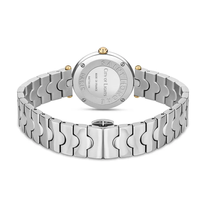 Saint Honore Saint Honore City of Lights Womens Pink MOP Dial Rose Gold Bszel Silver Diamonds Watch Necklaces