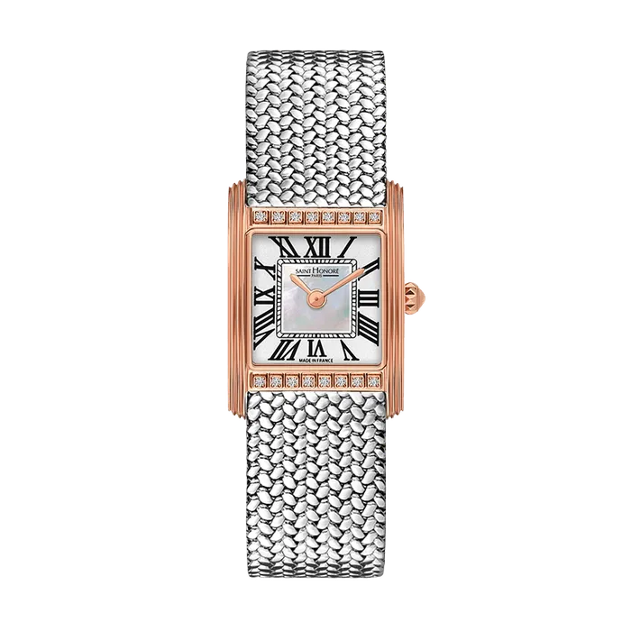 Saint Honore Saint Honore Palais Royal Womens White MOP Dial Silver Rose Gold Watch Earrings Saint Honore Saint Honore Palais Royal Womens White MOP Dial Silver Rose Gold Watch Earrings