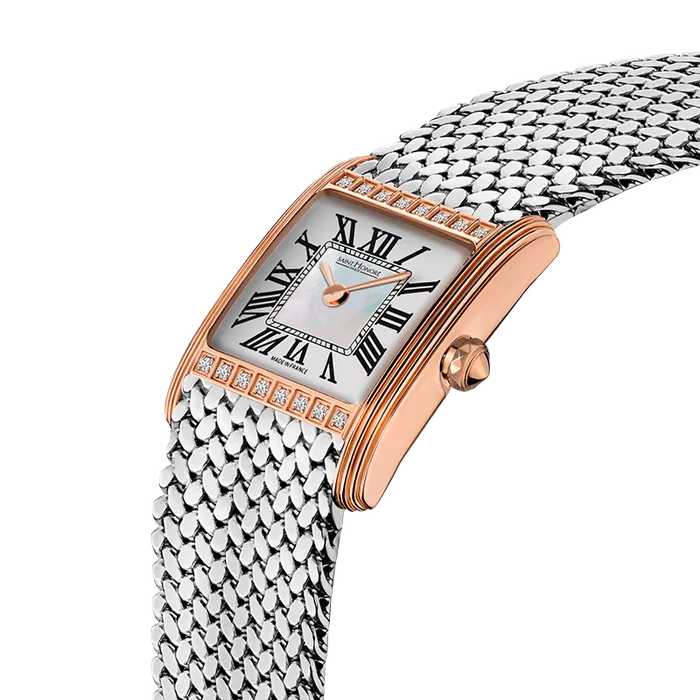 Saint Honore Saint Honore Palais Royal Womens White MOP Dial Silver Rose Gold Watch Earrings