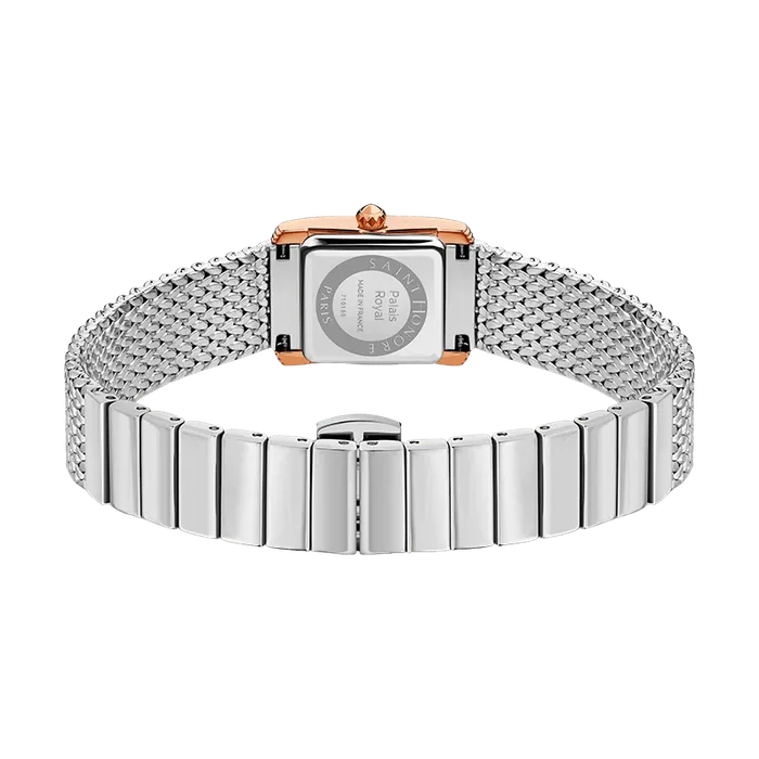 Saint Honore Saint Honore Palais Royal Womens White MOP Dial Silver Rose Gold Watch Earrings