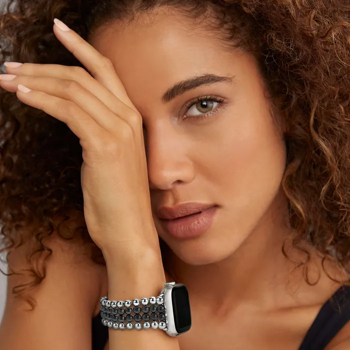 Smart Caviar Black Ceramic and Stainless Steel Infinite Watch Bracelet4249mm LAGOS Bracelets Smart Caviar Black Ceramic and Stainless Steel Infinite Watch Bracelet4249mm LAGOS Bracelets