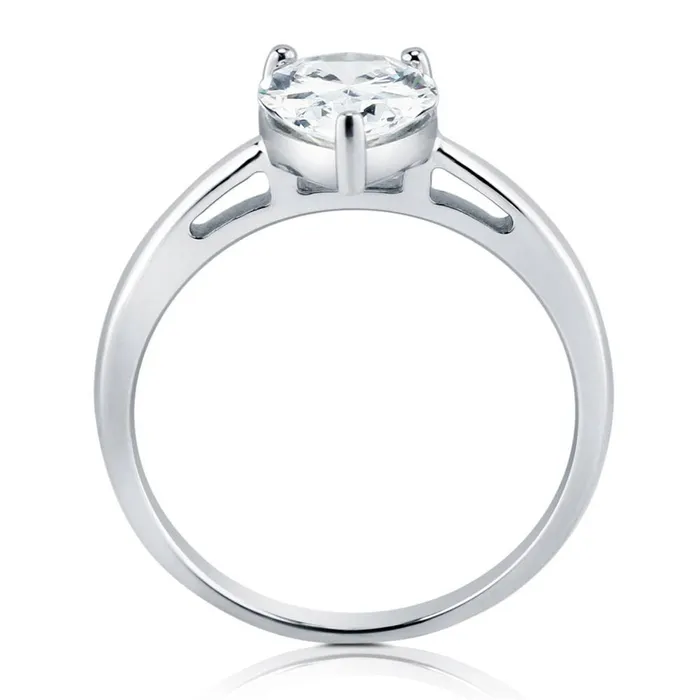Solitaire 18ct Pear CZ Ring in Sterling Silver BERRICLE Rings