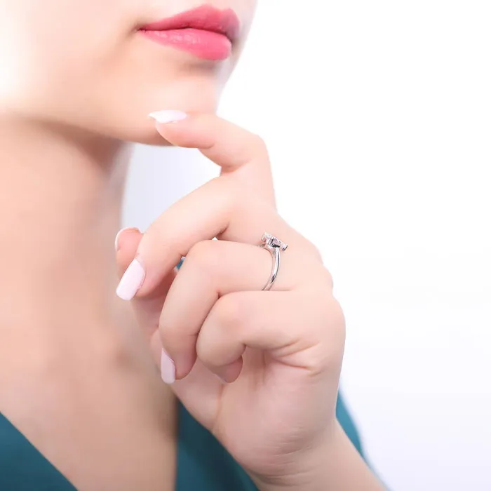 Solitaire 18ct Pear CZ Ring in Sterling Silver BERRICLE Rings