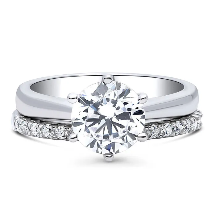 Solitaire 2ct CZ Ring Set in Sterling Silver BERRICLE Rings