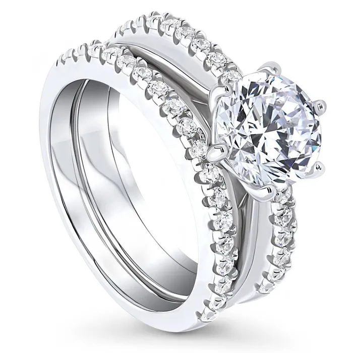 Solitaire 2ct CZ Ring Set in Sterling Silver BERRICLE Rings