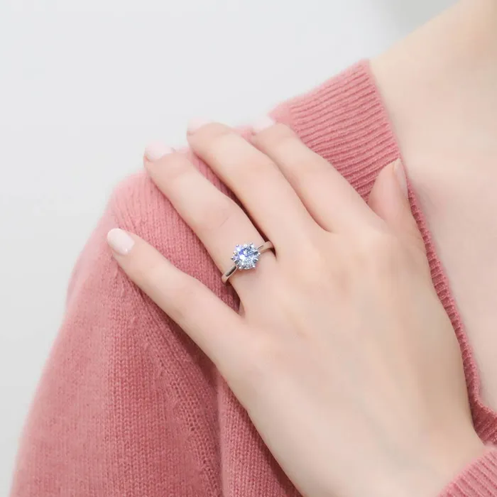 Solitaire 2ct CZ Ring Set in Sterling Silver BERRICLE Rings