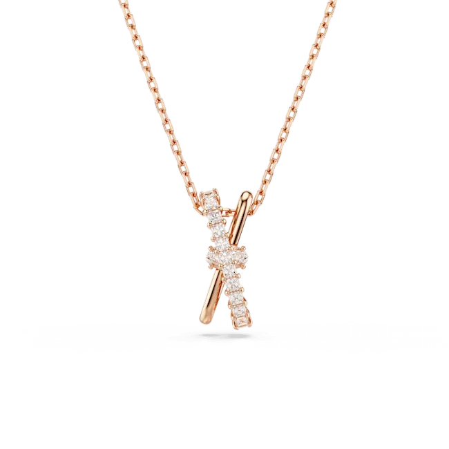 Swarovski Necklaces Swarovski Hyperbola Necklace Pendant Mixed Cuts Twist White Rose goldtone plated