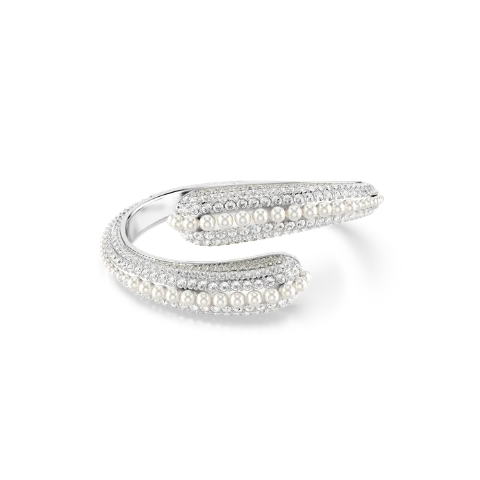 Swarovski Rings Swarovski Sublima Cuff Crystal Pearl Round Cut White Rhodium Plated Swarovski Rings Swarovski Sublima Cuff Crystal Pearl Round Cut White Rhodium Plated