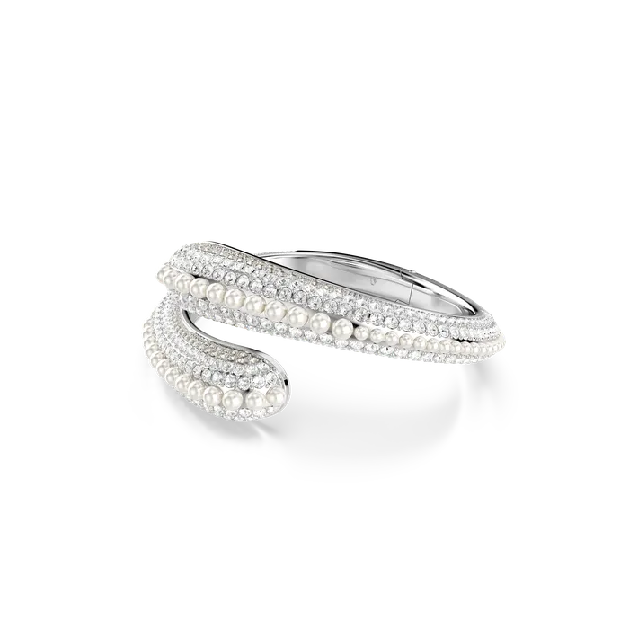 Swarovski Rings Swarovski Sublima Cuff Crystal Pearl Round Cut White Rhodium Plated Swarovski Rings Swarovski Sublima Cuff Crystal Pearl Round Cut White Rhodium Plated