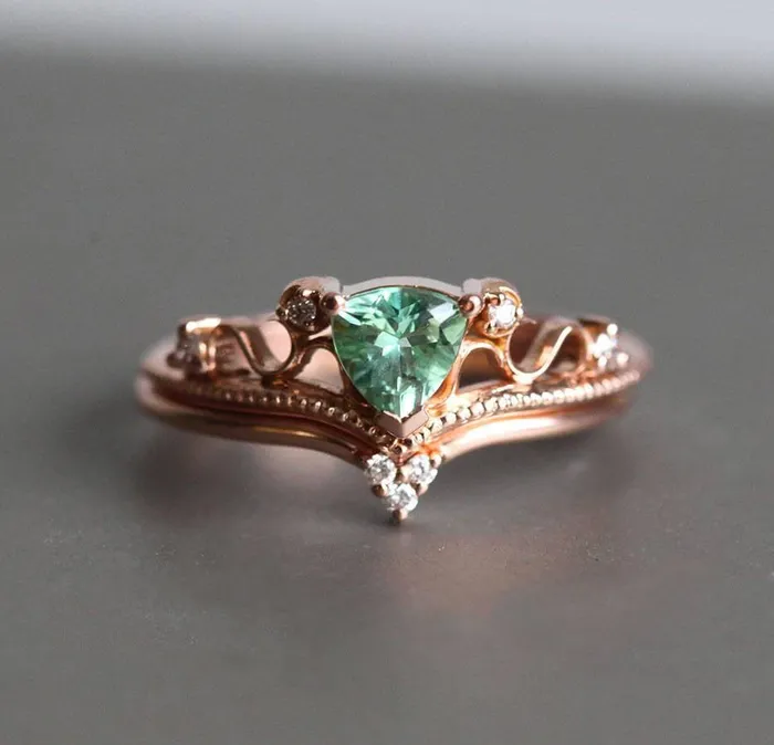 Tourmaline Ring Set Diamond Ring Capucinne Rings