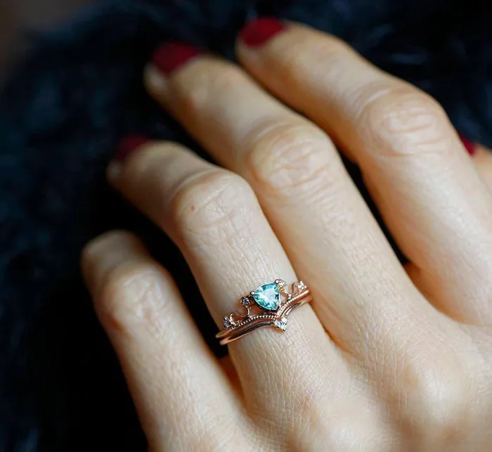 Tourmaline Ring Set Diamond Ring Capucinne Rings
