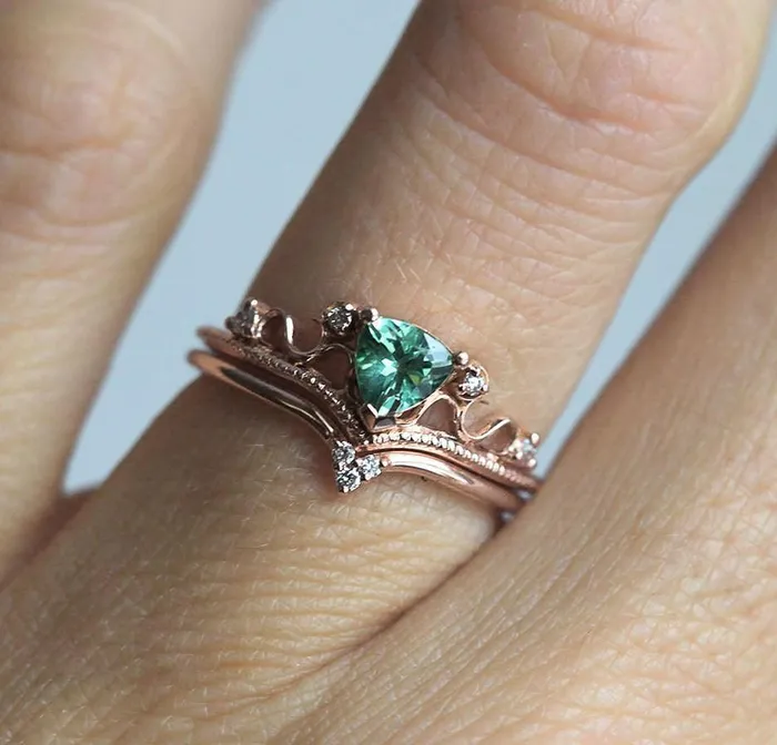 Tourmaline Ring Set Diamond Ring Capucinne Rings