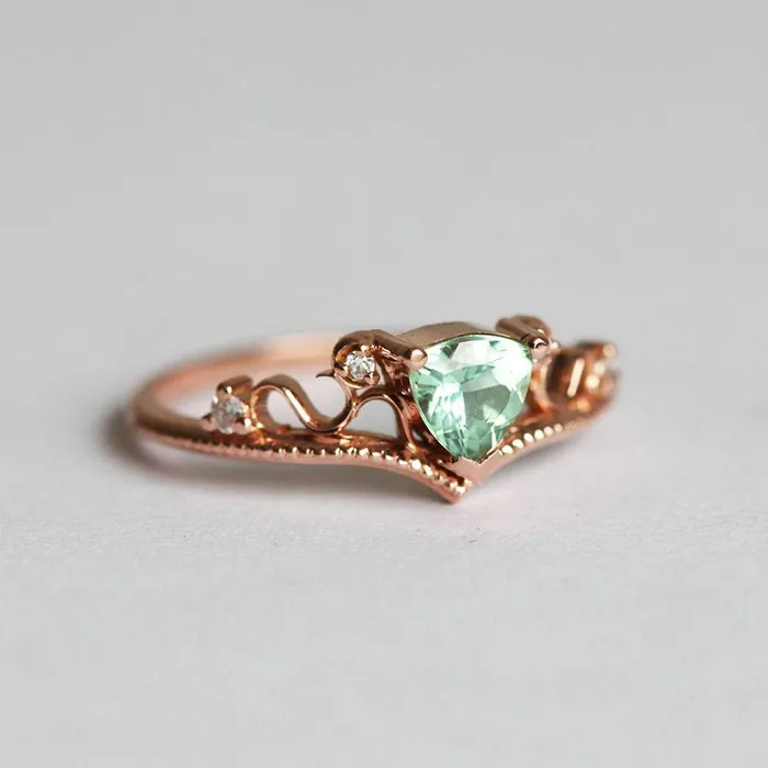 Tourmaline Ring Set Diamond Ring Capucinne Rings
