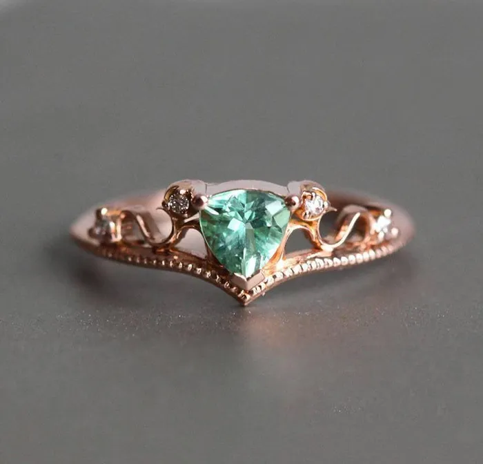 Tourmaline Ring Set Diamond Ring Capucinne Rings