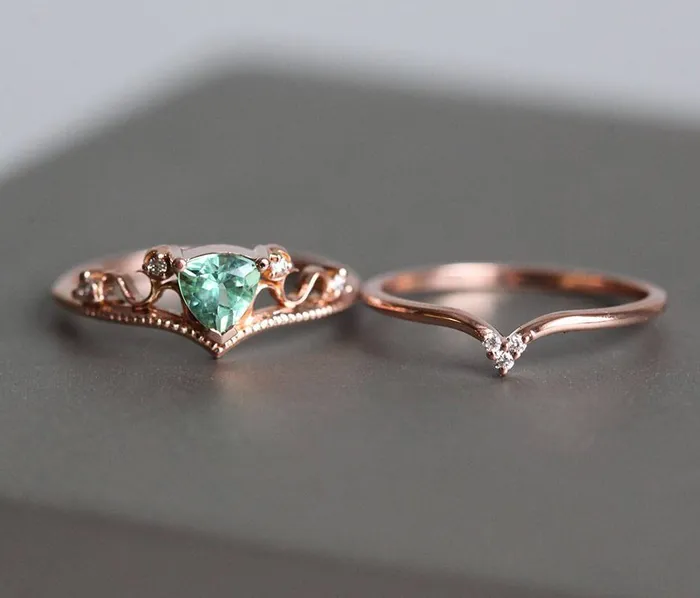 Tourmaline Ring Set Diamond Ring Capucinne Rings