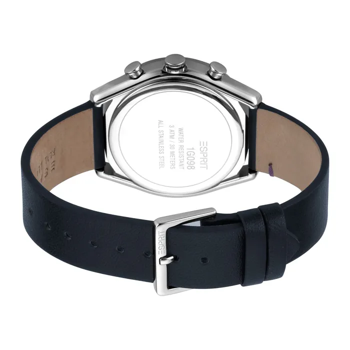 Watches Esprit Mens Chronograph Watch Blue Leather White Dial With Date Esprit Watches Esprit Mens Chronograph Watch Blue Leather White Dial With Date Esprit