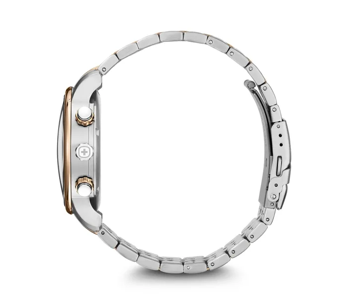 Wenger Earrings Wenger Urban Classic Chrono Gents Blue Dial Stainless Steel Silver Rose Gold Watch