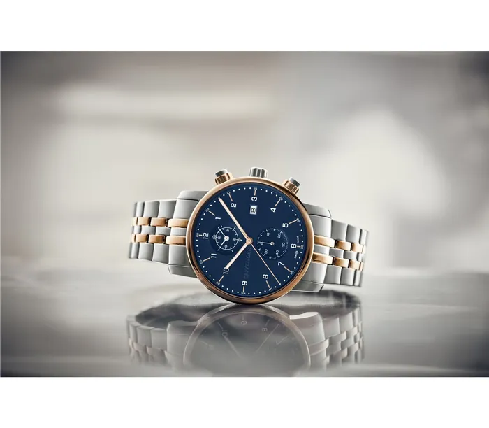 Wenger Earrings Wenger Urban Classic Chrono Gents Blue Dial Stainless Steel Silver Rose Gold Watch