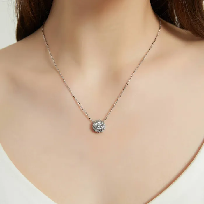 Woven Solitaire 125ct Bezel CZ Necklace in Sterling Silver BERRICLE Necklaces