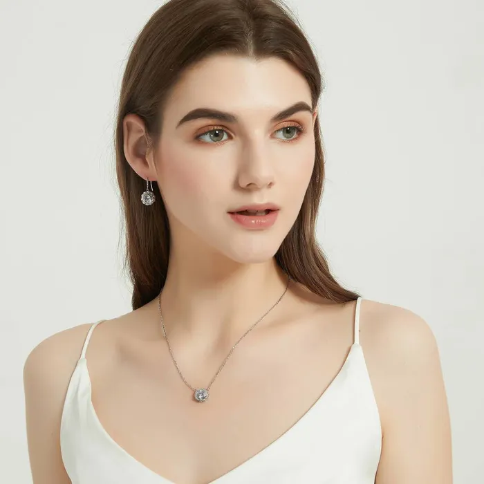 Woven Solitaire 125ct Bezel CZ Necklace in Sterling Silver BERRICLE Necklaces