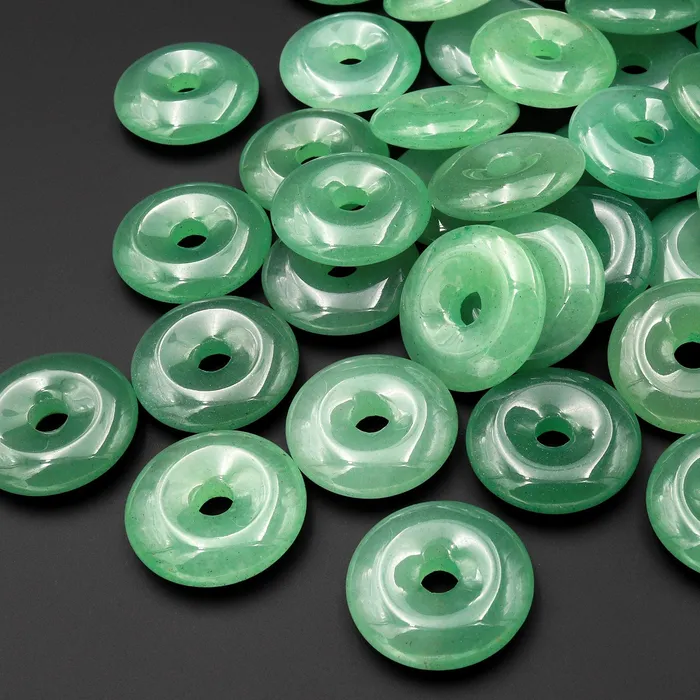 AAA Natural Green Aventurine Donut Pendant 25mm 30mm 35mm Intrinsic Trading Necklaces AAA Natural Green Aventurine Donut Pendant 25mm 30mm 35mm Intrinsic Trading Necklaces