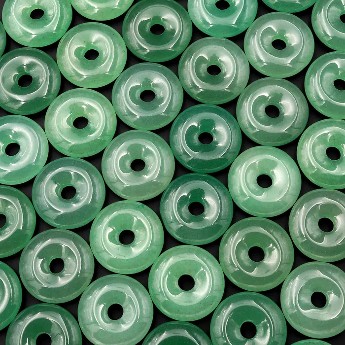 AAA Natural Green Aventurine Donut Pendant 25mm 30mm 35mm Intrinsic Trading Necklaces