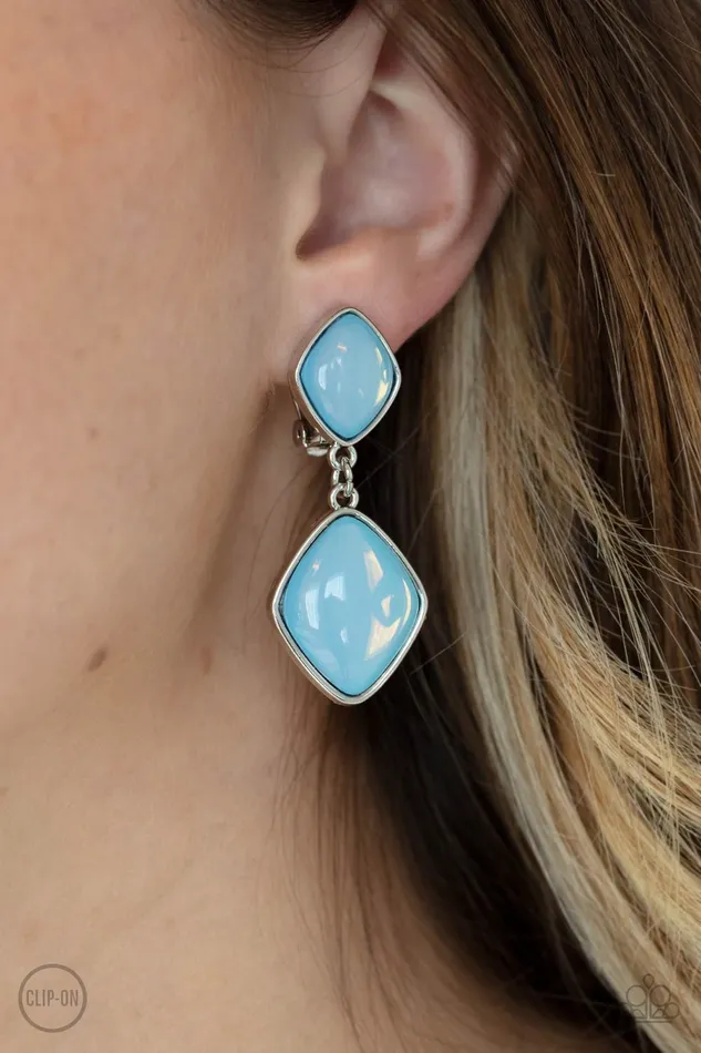 All Eyes On U Jewelry Paparazzi Accessories Double Dipping Diamonds Blue Paparazzi Earring Earrings