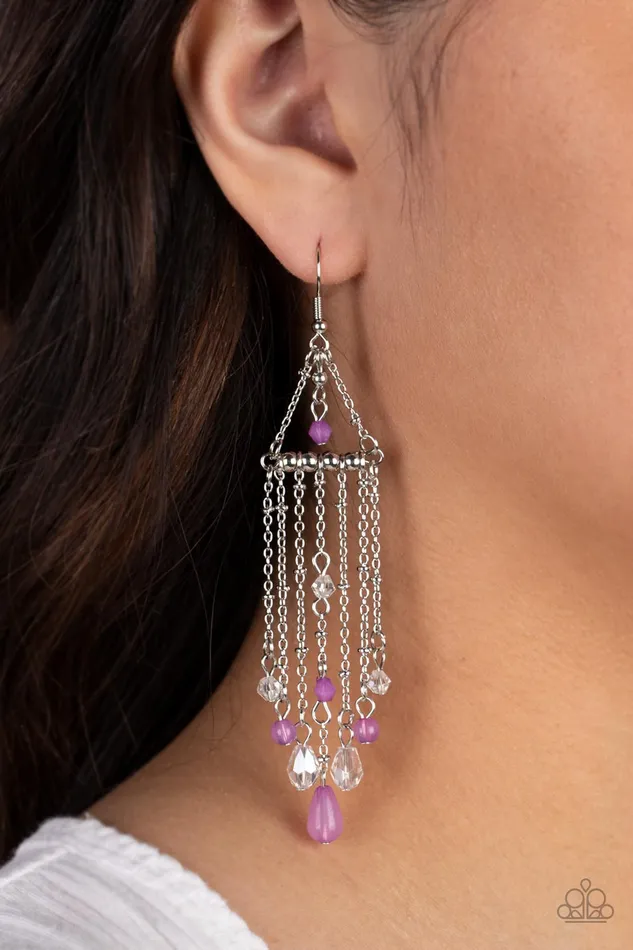 All Eyes On U Jewelry Paparazzi Accessories Earrings Marina Breeze Purple Paparazzi Earrings