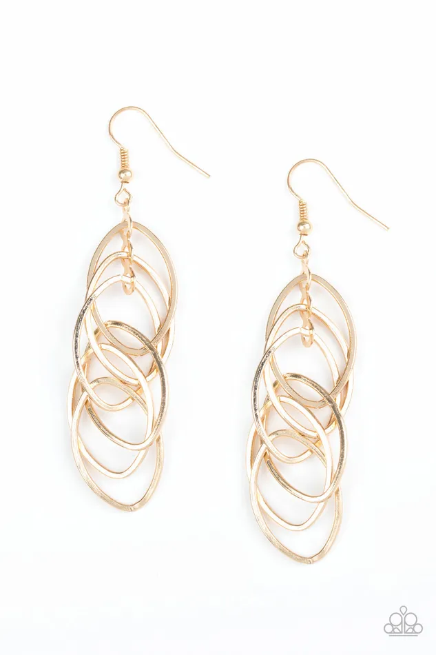 All Eyes On U Jewelry Paparazzi Accessories Earrings Tangle Tango Gold Paparazzi Earrings