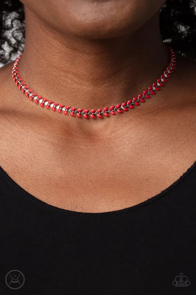All Eyes On U Jewelry Paparazzi Accessories Necklaces Grecian Grace Red Paparazzi Necklace