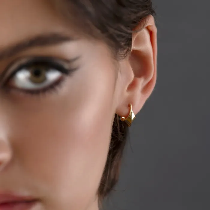 ARTEMER Earrings Gold Edgy Huggie Earrings