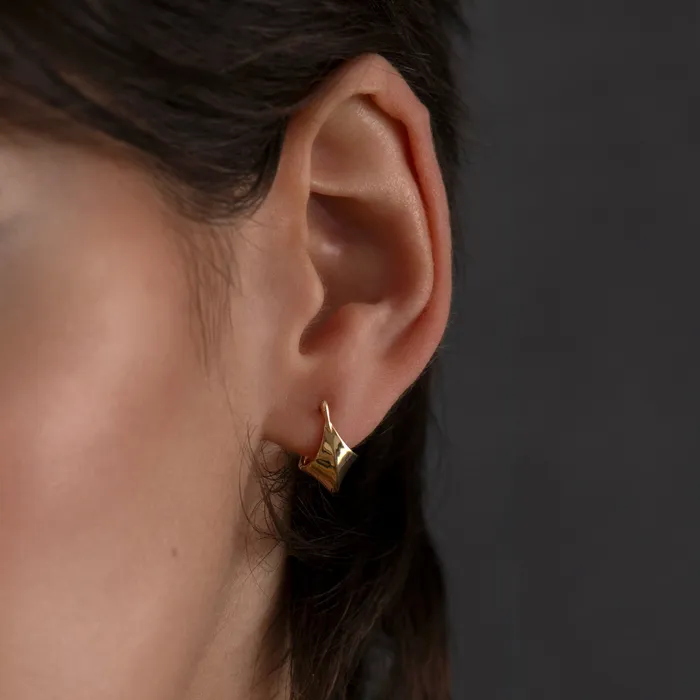 ARTEMER Earrings Gold Edgy Huggie Earrings