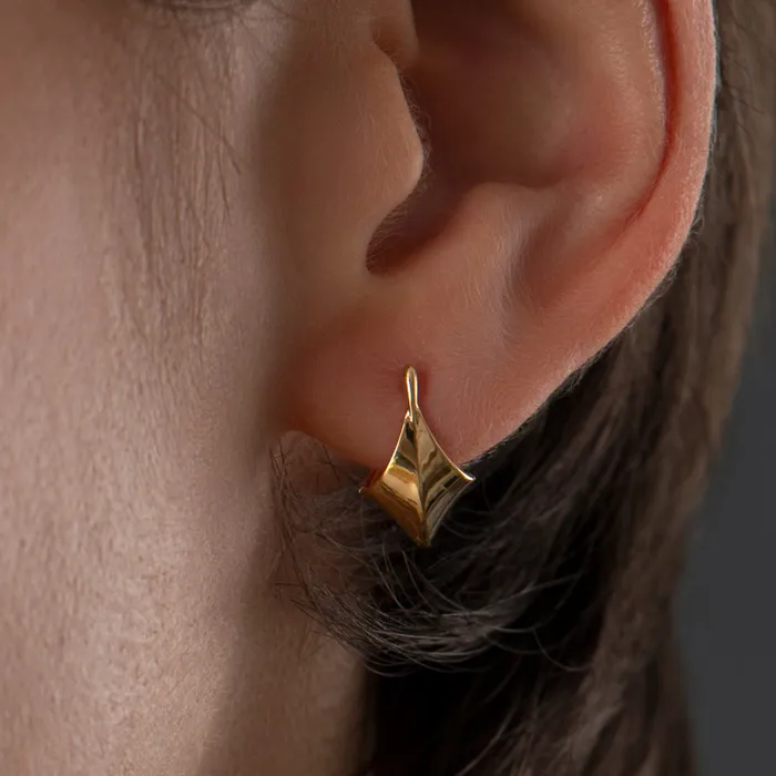 ARTEMER Earrings Gold Edgy Huggie Earrings