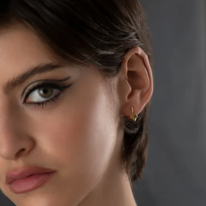 ARTEMER Earrings Gold Edgy Huggie Earrings