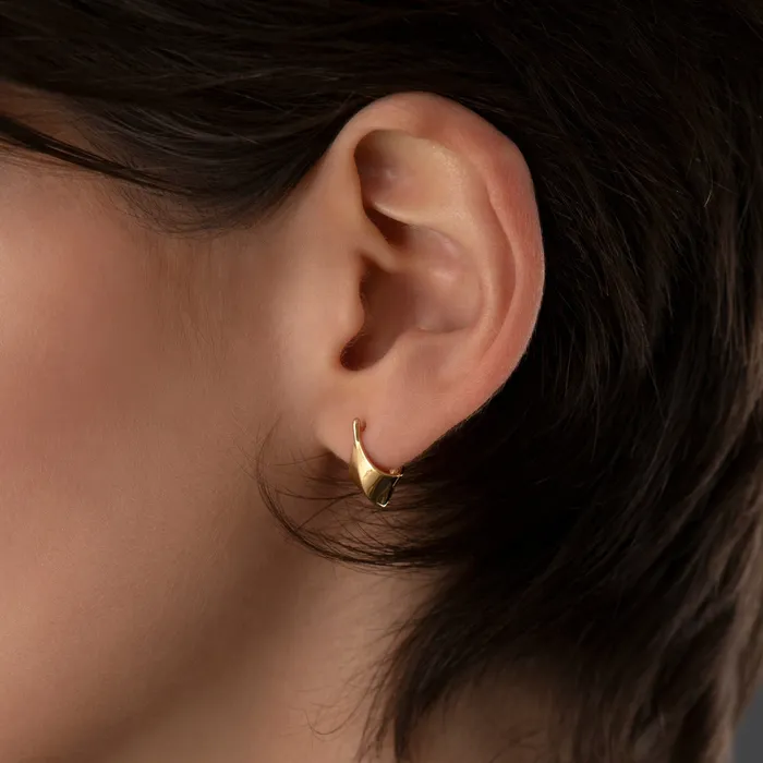 ARTEMER Earrings Gold Edgy Huggie Earrings