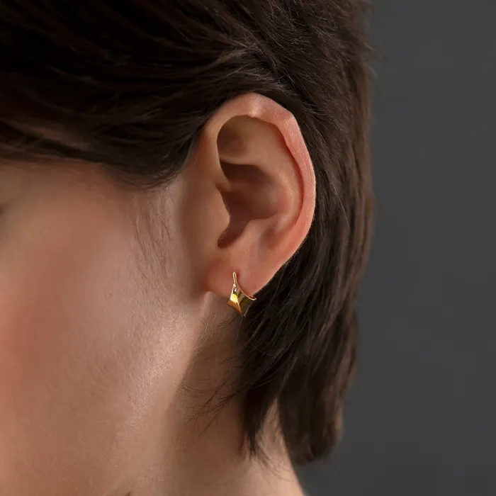 ARTEMER Earrings Gold Edgy Huggie Earrings