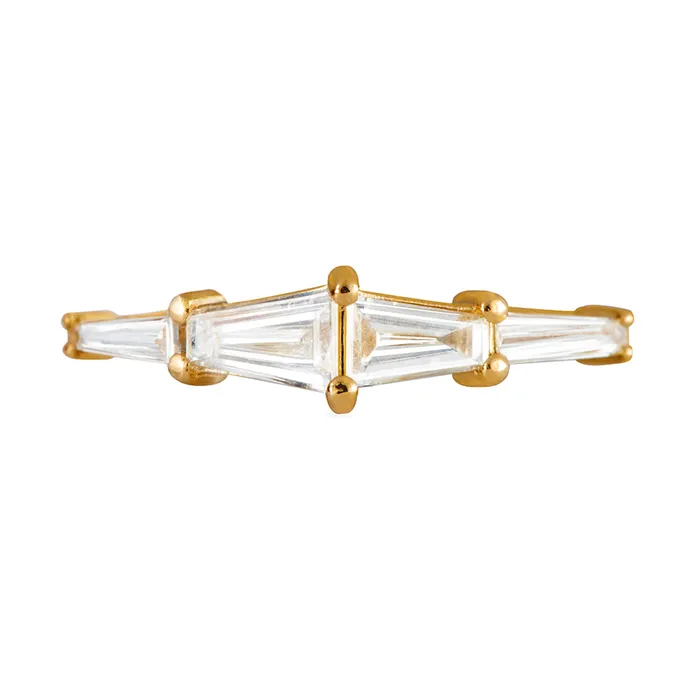 ARTEMER Rings Tapered Baguette Engagement Ring