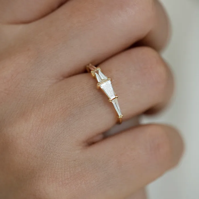 ARTEMER Rings Tapered Baguette Engagement Ring