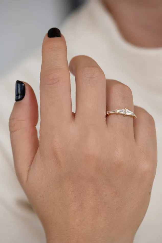 ARTEMER Rings Tapered Baguette Engagement Ring