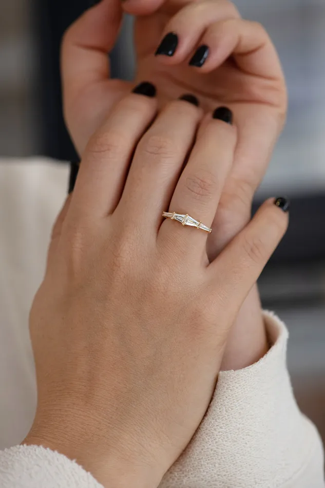 ARTEMER Rings Tapered Baguette Engagement Ring