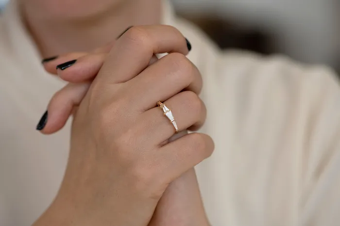 ARTEMER Rings Tapered Baguette Engagement Ring