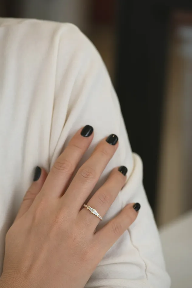 ARTEMER Rings Tapered Baguette Engagement Ring