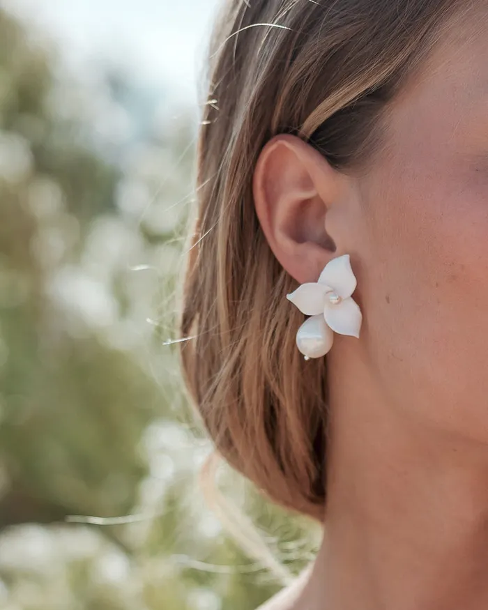 Blossom Pearl Drop Earrings Dareth Colburn Earrings