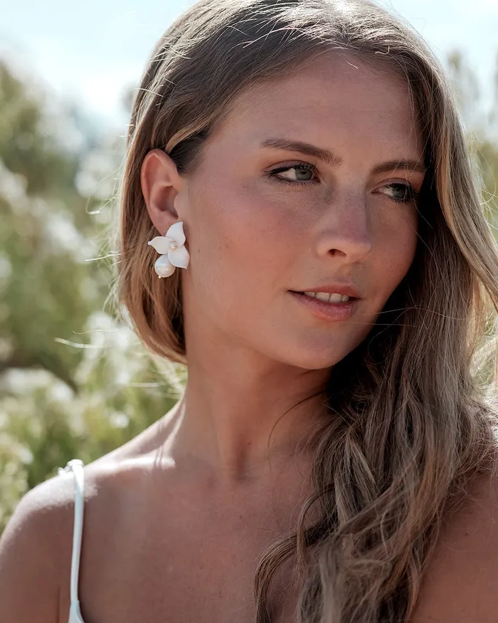 Blossom Pearl Drop Earrings Dareth Colburn Earrings