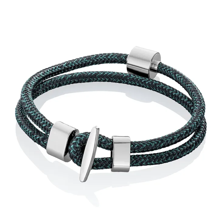 Bracelets Tadblu Black and Petrol TadBlu Naval Cord Mens Cremation Bead Bracelet Bracelets Tadblu Black and Petrol TadBlu Naval Cord Mens Cremation Bead Bracelet