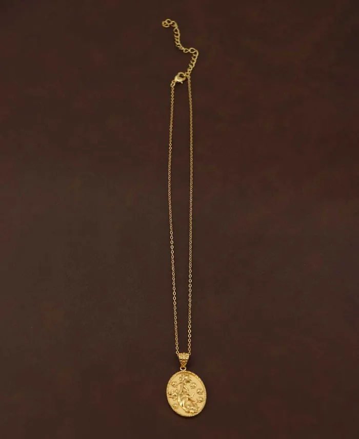 Buddha Groove Mudra Hand and Lotus Flower Pendant Necklace Necklaces