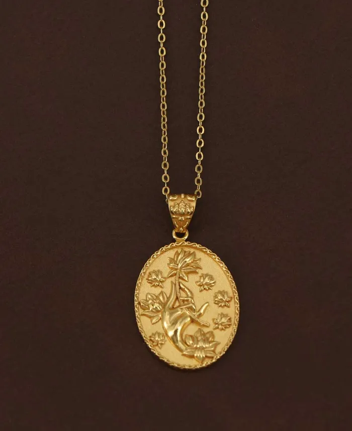 Buddha Groove Mudra Hand and Lotus Flower Pendant Necklace Necklaces