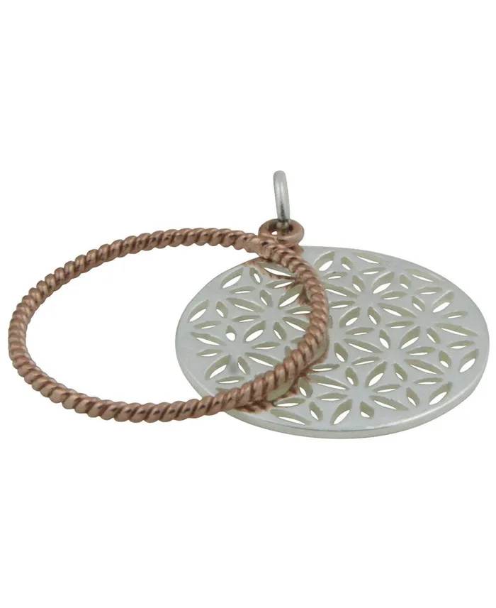Buddha Groove Necklaces Flower of Life Rose Gold Halo Pendant Sterling Silver